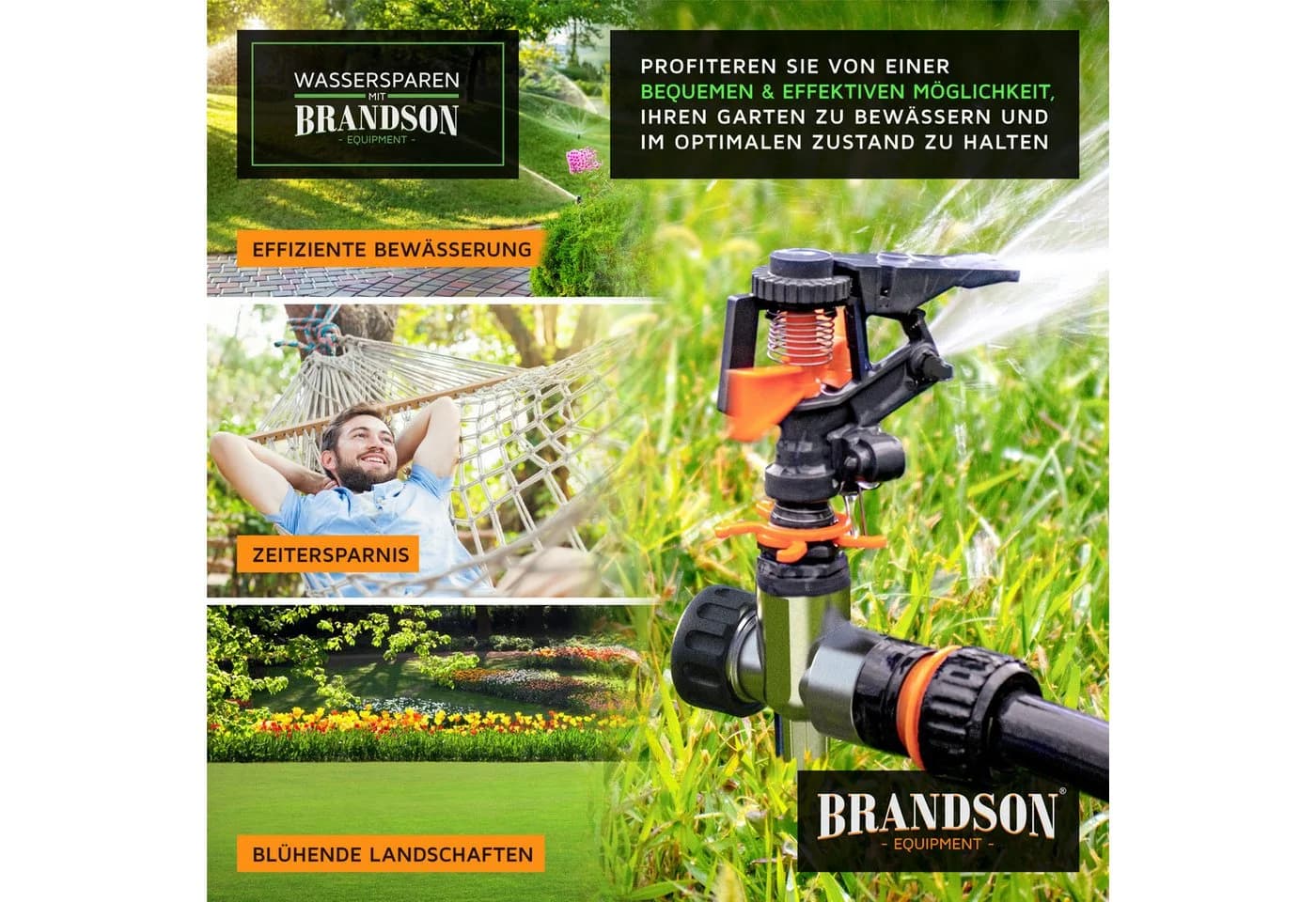 Brandson 1x Kreisregner Intervall-Sprinkler 360° Impulsregner - Bild 5