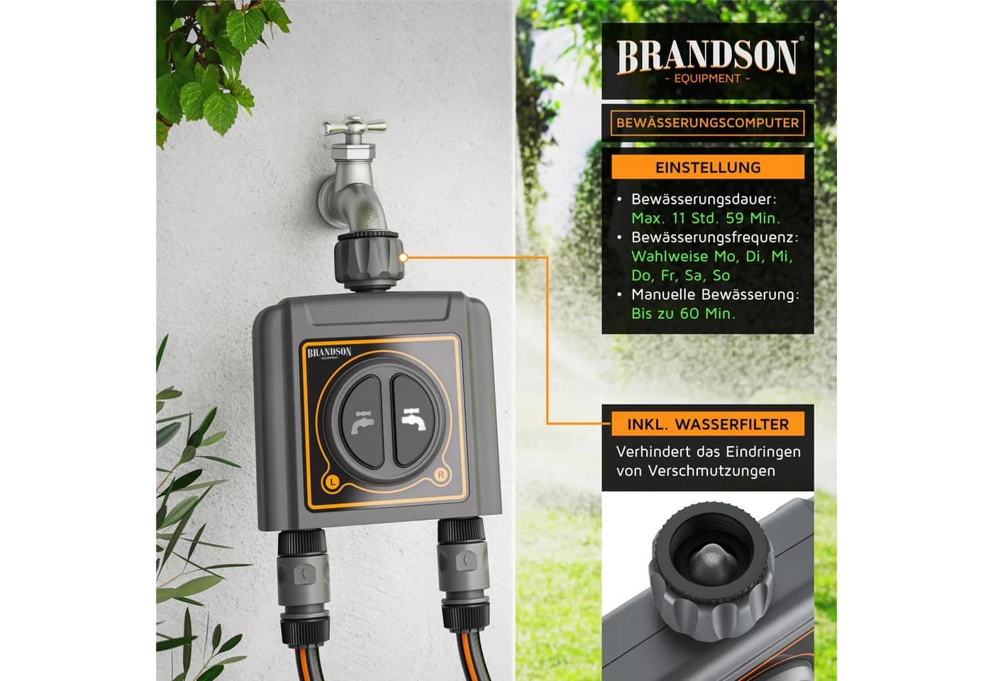 Brandson WiFi Bewässerungsuhr 2-Zonen Bewässerungscomputer mit App-Steuerung - Bild 5