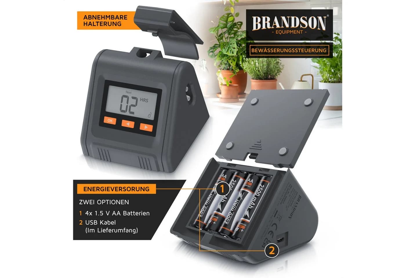 Brandson Bewässerungssteuerung Tropfbewässerungssystem Schwarz/Orange 45-tlg. - Bild 5