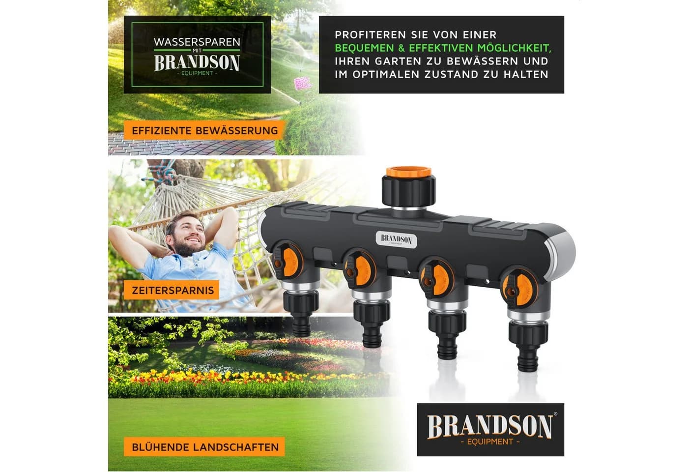 Brandson 4-Wege Wasserverteiler mit 4 regelbaren Ausgängen - Bild 5