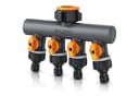 Brandson 4-Wege Wasserverteiler Schwarz/Orange mit Schnellkupplung Bild 2