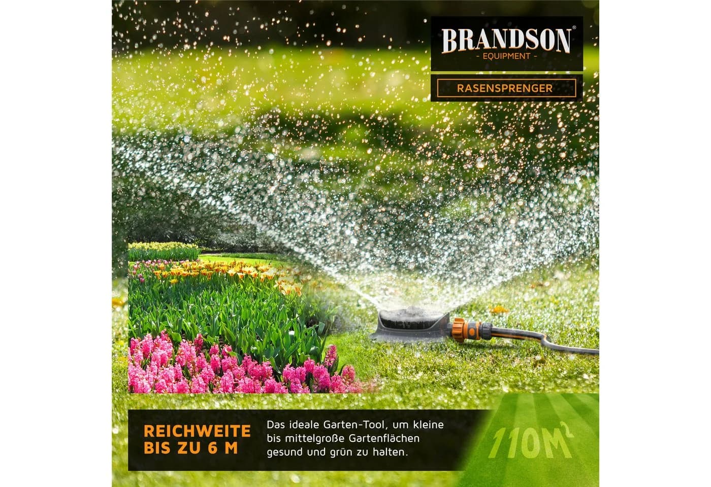 Brandson Vielflächenregner Garten Sprinkler 8 Sprühmodi 110m² - Bild 5