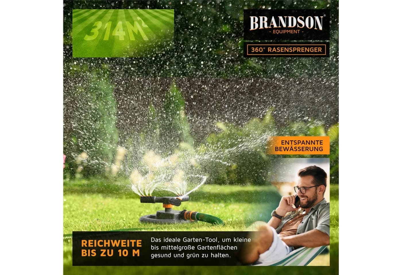 Brandson 2x Kreisregner Garten Sprinkler 360° Rasensprenger - Bild 5