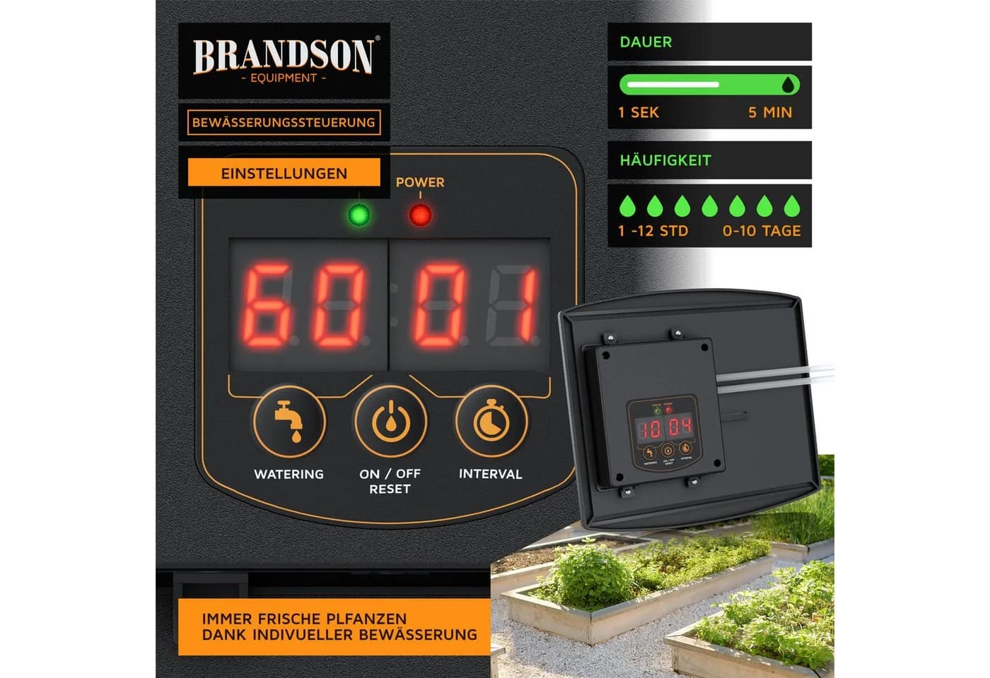 Brandson Bewässerungscomputer mit Solarpanel 35-tlg. Tropfbewässerungssystem - Bild 4