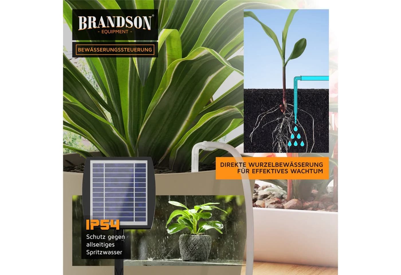 Brandson Bewässerungscomputer mit Solarpanel 35-tlg. Tropfbewässerungssystem - Bild 5