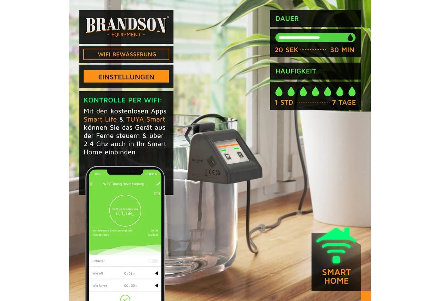 Brandson Bewässerungssteuerung WLAN Wifi Grau Tropfbewässerungssystem - Bild 3