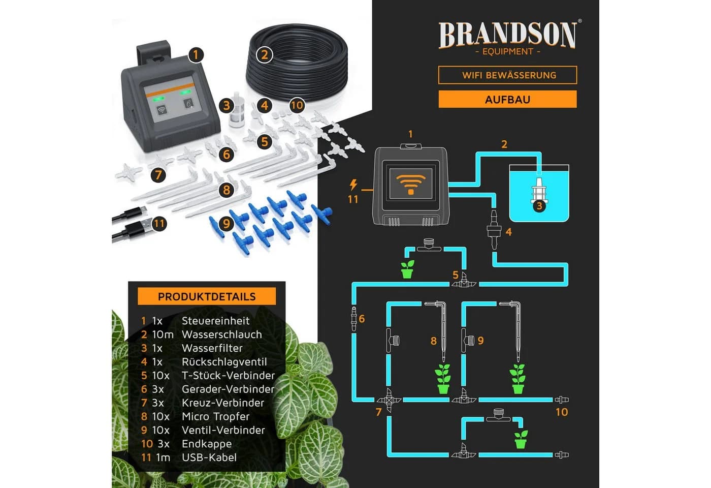 Brandson Bewässerungssteuerung WLAN Wifi Grau Tropfbewässerungssystem - Bild 4