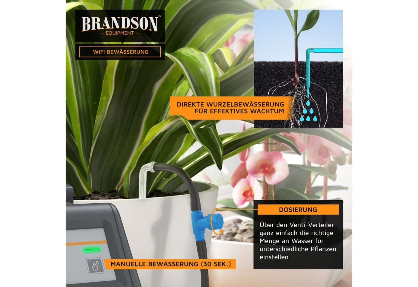 Brandson Bewässerungssteuerung WLAN Wifi Grau Tropfbewässerungssystem - Bild 5