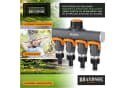 Brandson 4-Wege Wasserverteiler Schwarz/Orange mit Schnellkupplung Bild 5