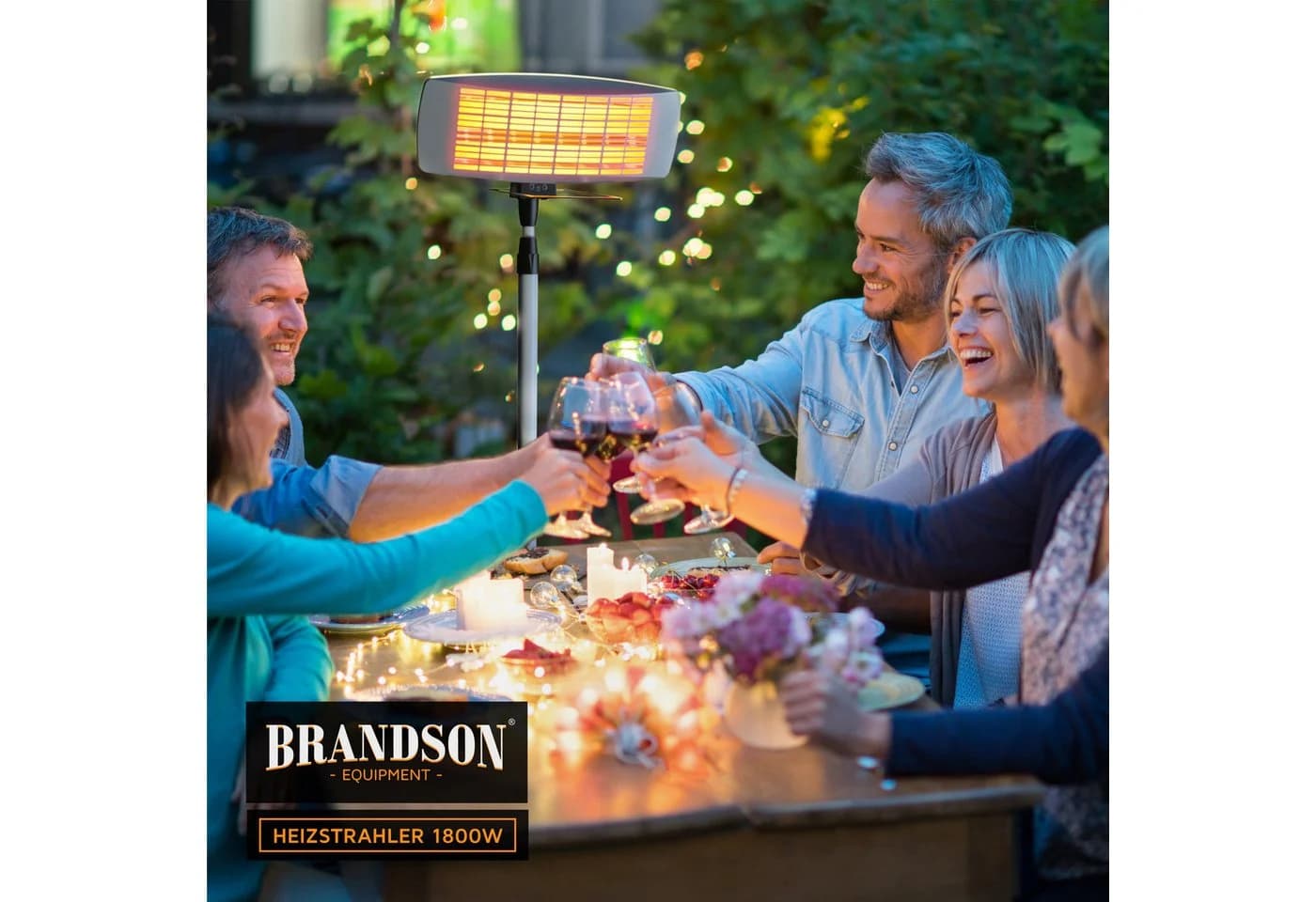 Brandson Infrarot-Heizstrahler 1800 W Wandhalterung Fernbedienung - Bild 5