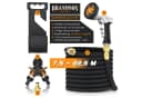 Brandson Flexschlauch 22,5 m Set mit Brause & Verteiler Schwarz/Orange Bild 1