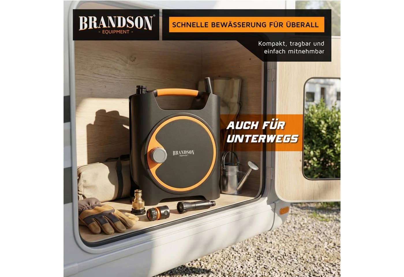 Brandson Wandschlauchbox 10m mit Handkurbel und Schnellkupplung - Bild 5
