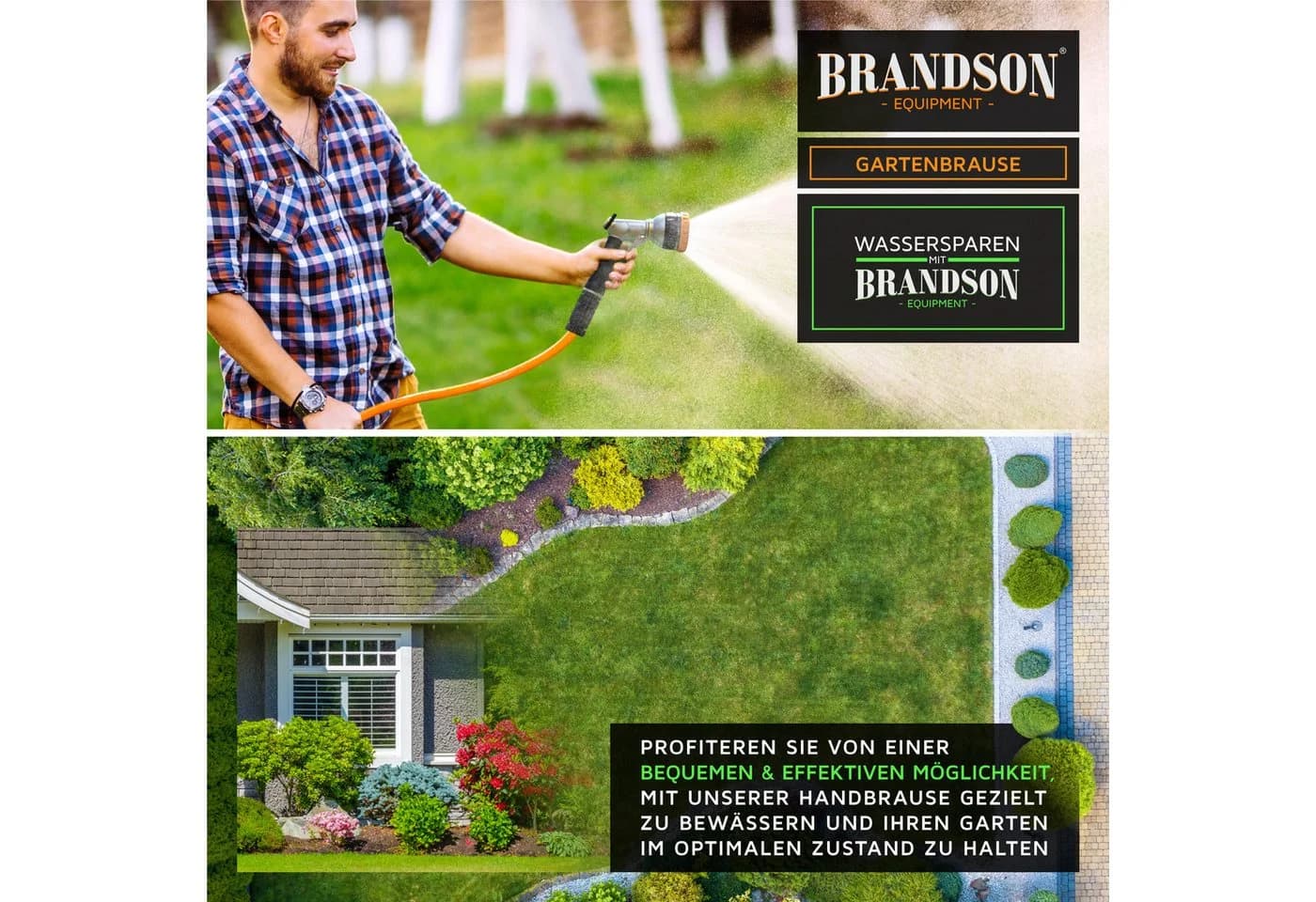 Brandson Multifunktionsbrause Garten Metall 8 Sprühmuster - Bild 4