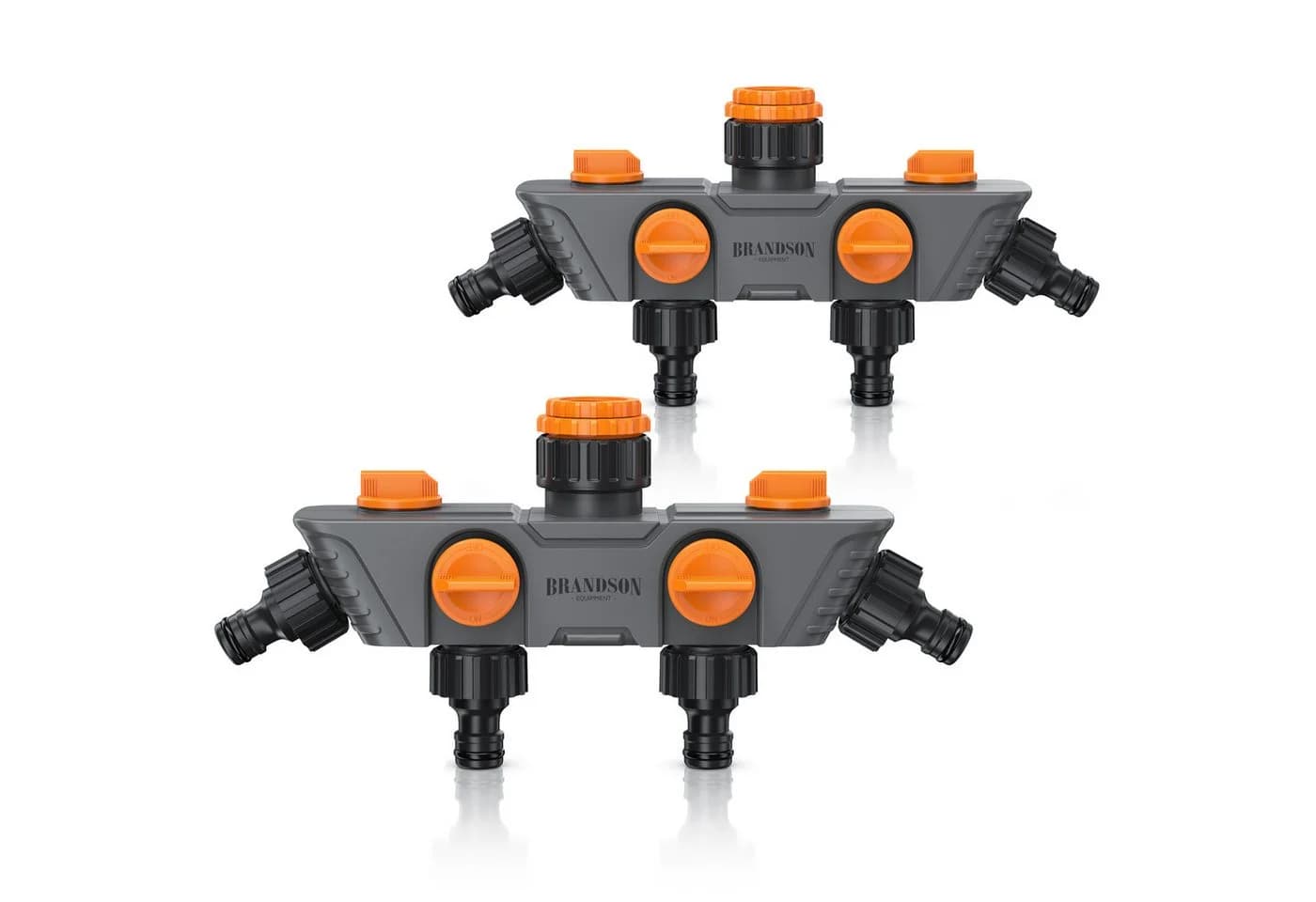 Brandson 4-Wege Wasserverteiler Schwarz/Orange mit 4 Ausgängen - Bild 2