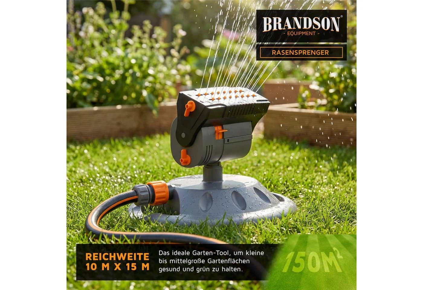 Brandson Viereckregner Garten Sprinkler rotierend mit 16 Düsen und Oszillation - Bild 4