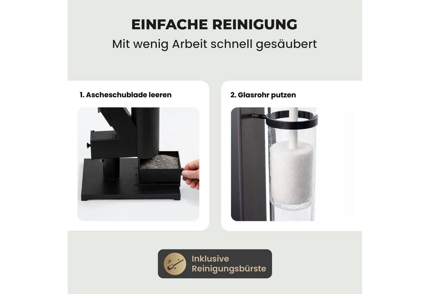Lemodo Pelletfackel CORE mit Glasröhre Schwarz - Bild 5