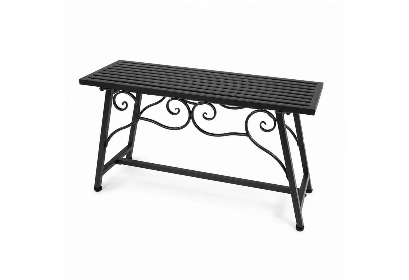 Lemodo Gartenbank Metall Schwarz ohne Rückenlehne - Bild 2