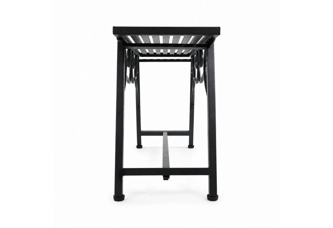 Lemodo Gartenbank Metall Schwarz ohne Rückenlehne - Bild 3