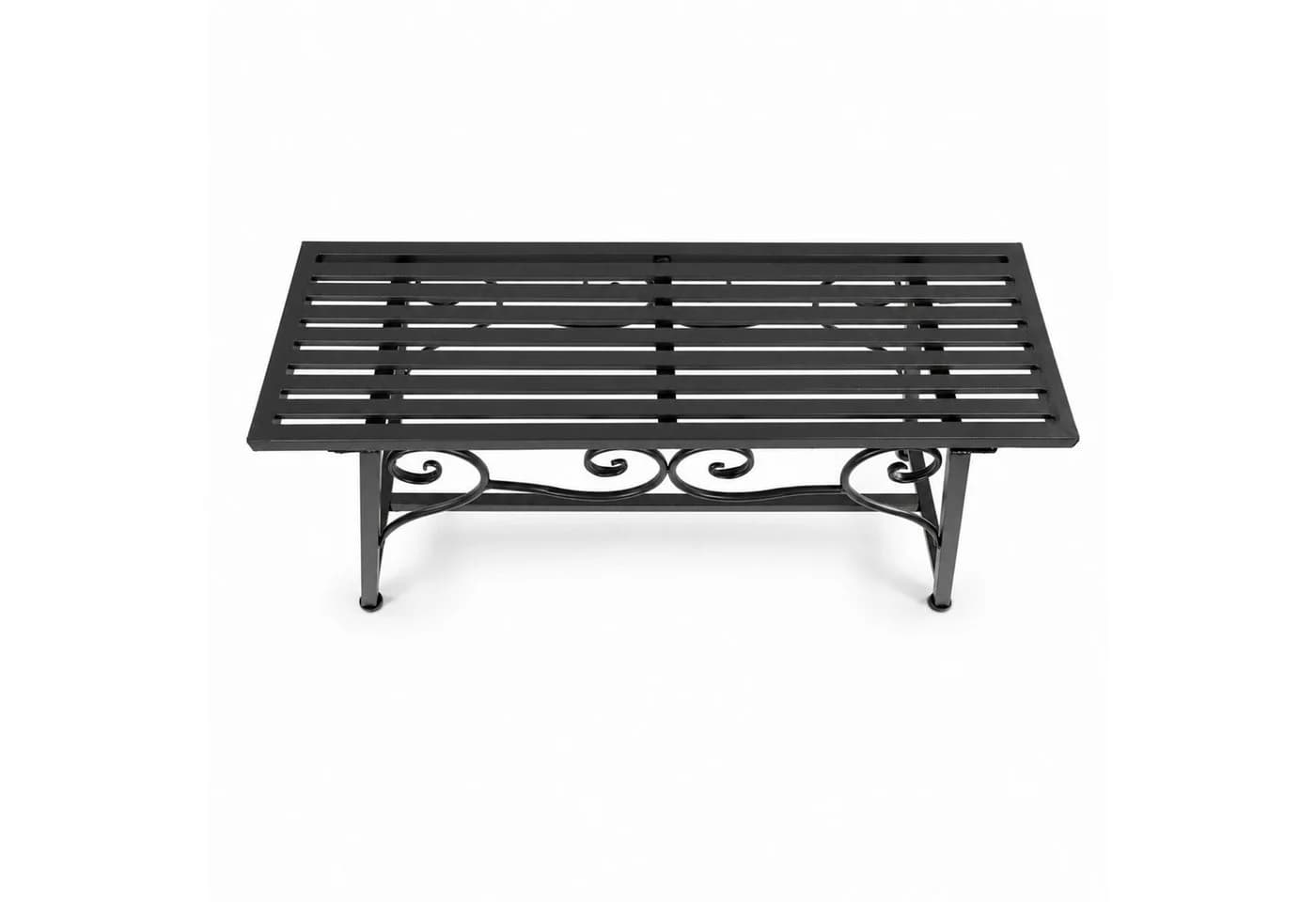Lemodo Gartenbank Metall Schwarz ohne Rückenlehne - Bild 4