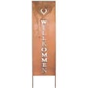 K&L Wall Art Gartenstecker Willkommen Edelrost Gartenschild Metall Bild 1