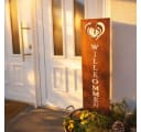 K&L Wall Art Gartenstecker Willkommen Edelrost Gartenschild Metall Bild 2