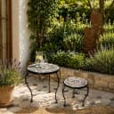 K&L Wall Art Gartentisch Mosaiktisch Steintisch Naturstein Mosaik Tischplatte (2-St) Balkonmöbel Bild 2