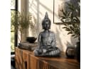 K&L Wall Art Buddhafigur Thai Buddha Statue Kunststein Schwarz Bild 2