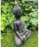K&L Wall Art Buddhafigur Thai Buddha Statue Kunststein Schwarz Bild 5