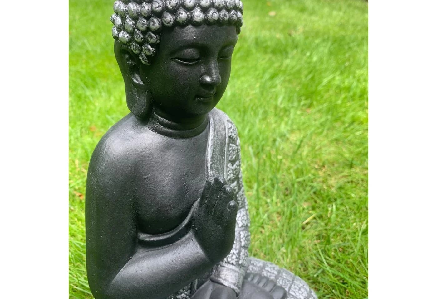 K&L Wall Art Buddha Statue Schwarz Kunststein Feng Shui Deko - Bild 2