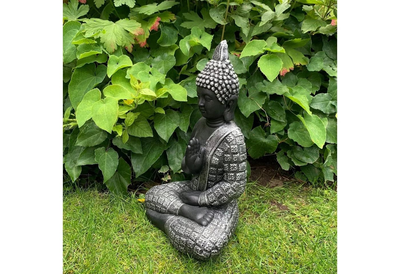 K&L Wall Art Buddha Statue Schwarz Kunststein Feng Shui Deko - Bild 3
