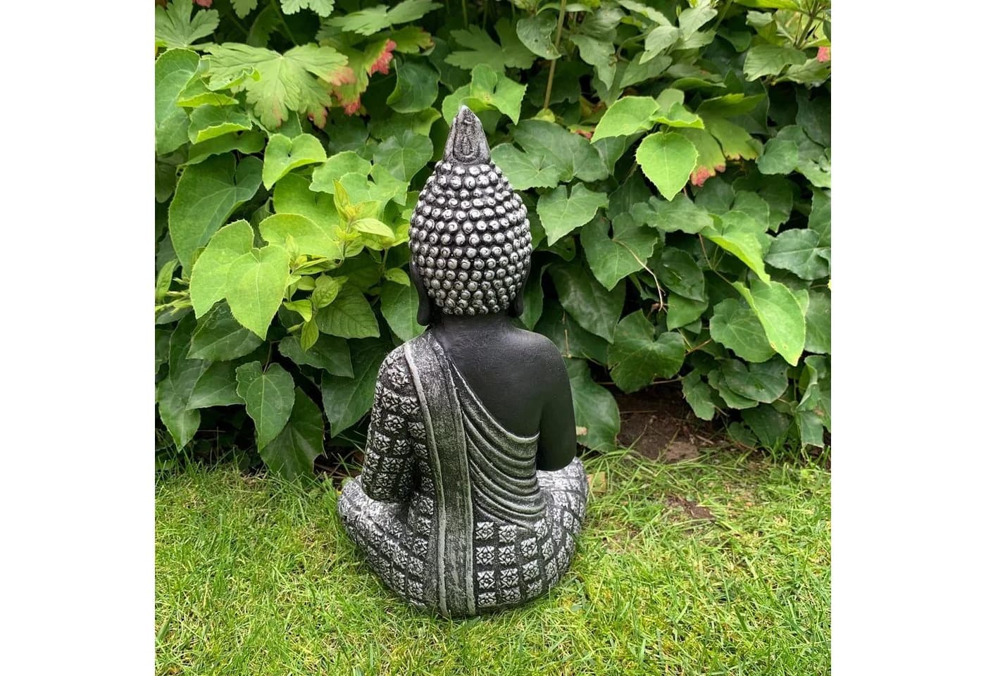 K&L Wall Art Buddha Statue Schwarz Kunststein Feng Shui Deko - Bild 4