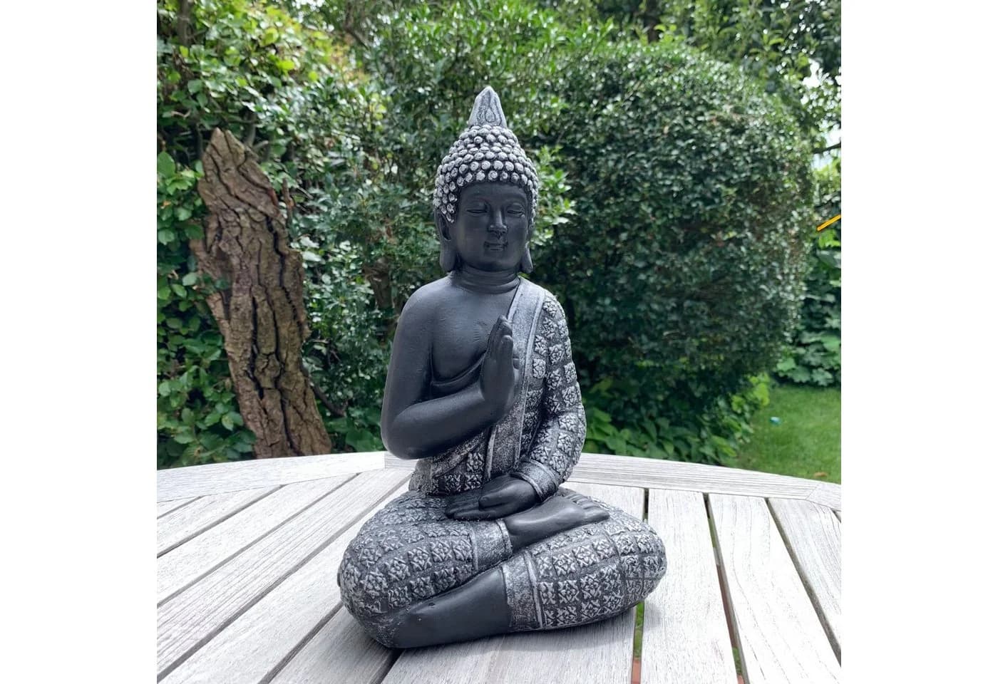 K&L Wall Art Buddha Statue Schwarz Kunststein Feng Shui Deko - Bild 5