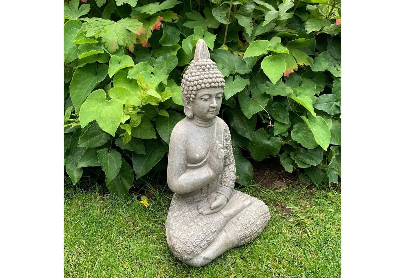 K&L Wall Art Buddha Statue Kunststein Grau Feng Shui Deko - Bild 3