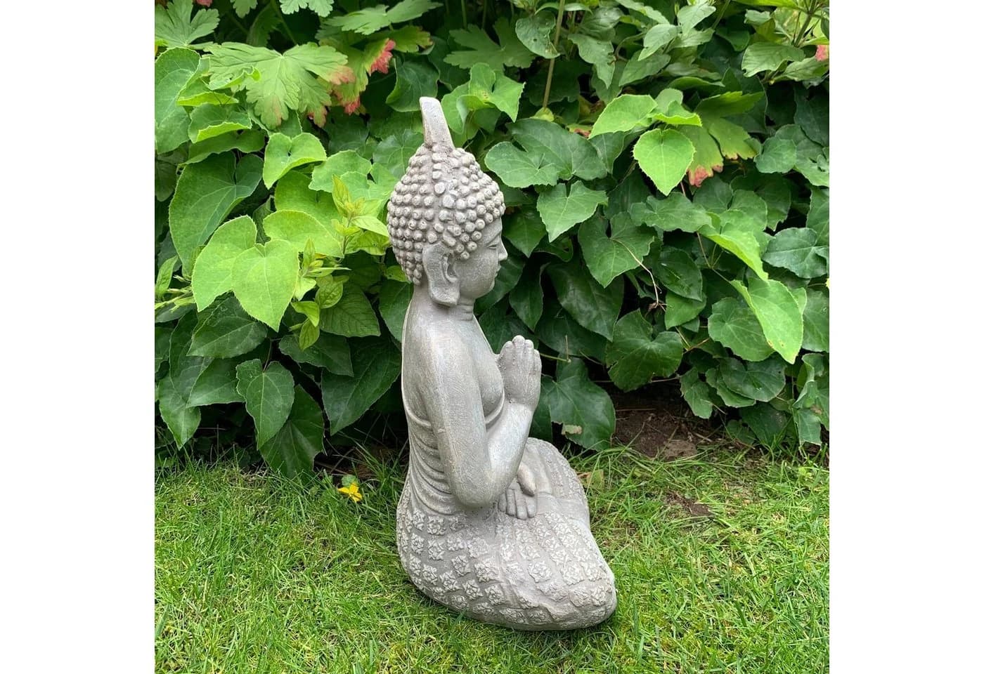 K&L Wall Art Buddha Statue Kunststein Grau Feng Shui Deko - Bild 4