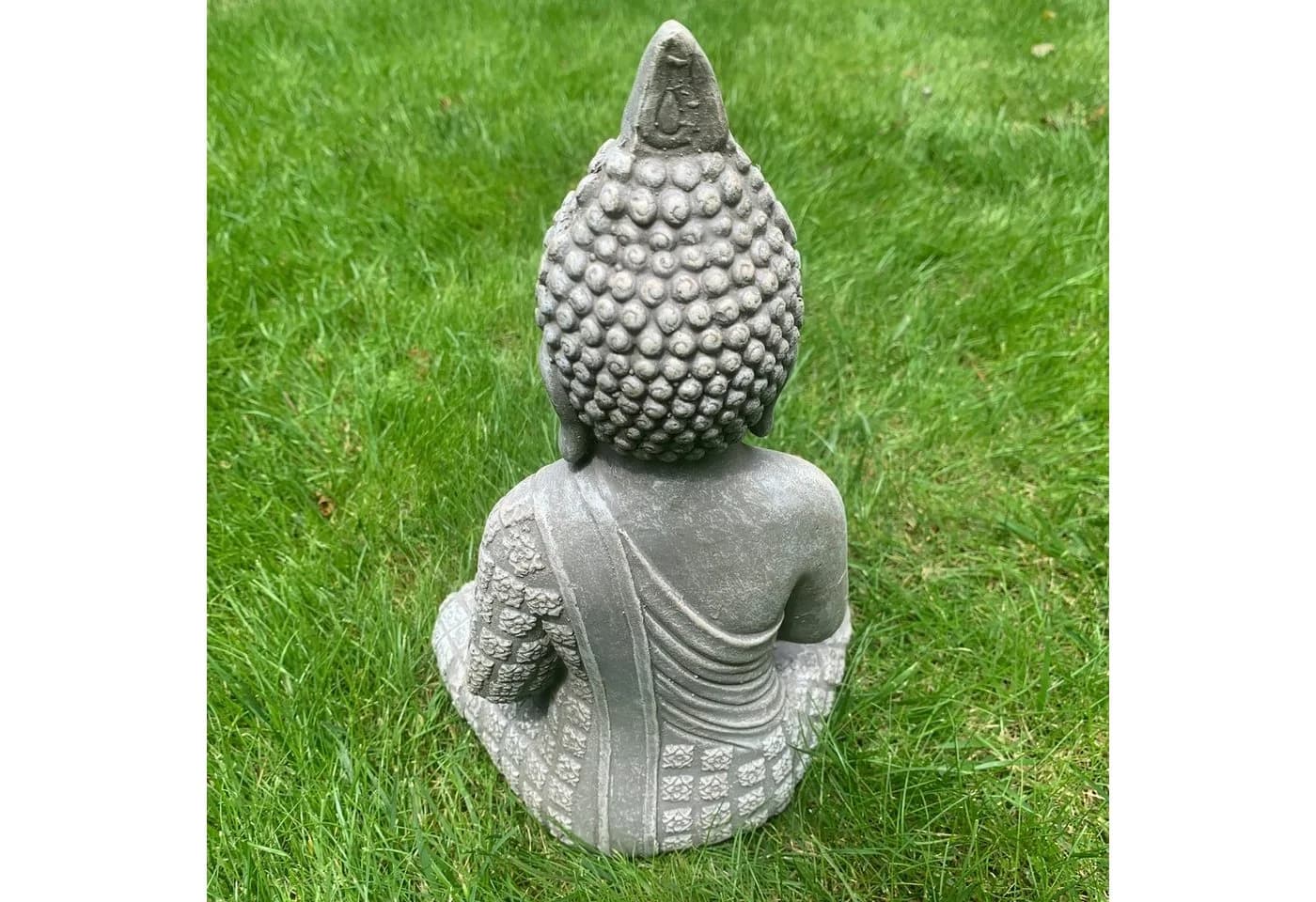 K&L Wall Art Buddha Statue Kunststein Grau Feng Shui Deko - Bild 5
