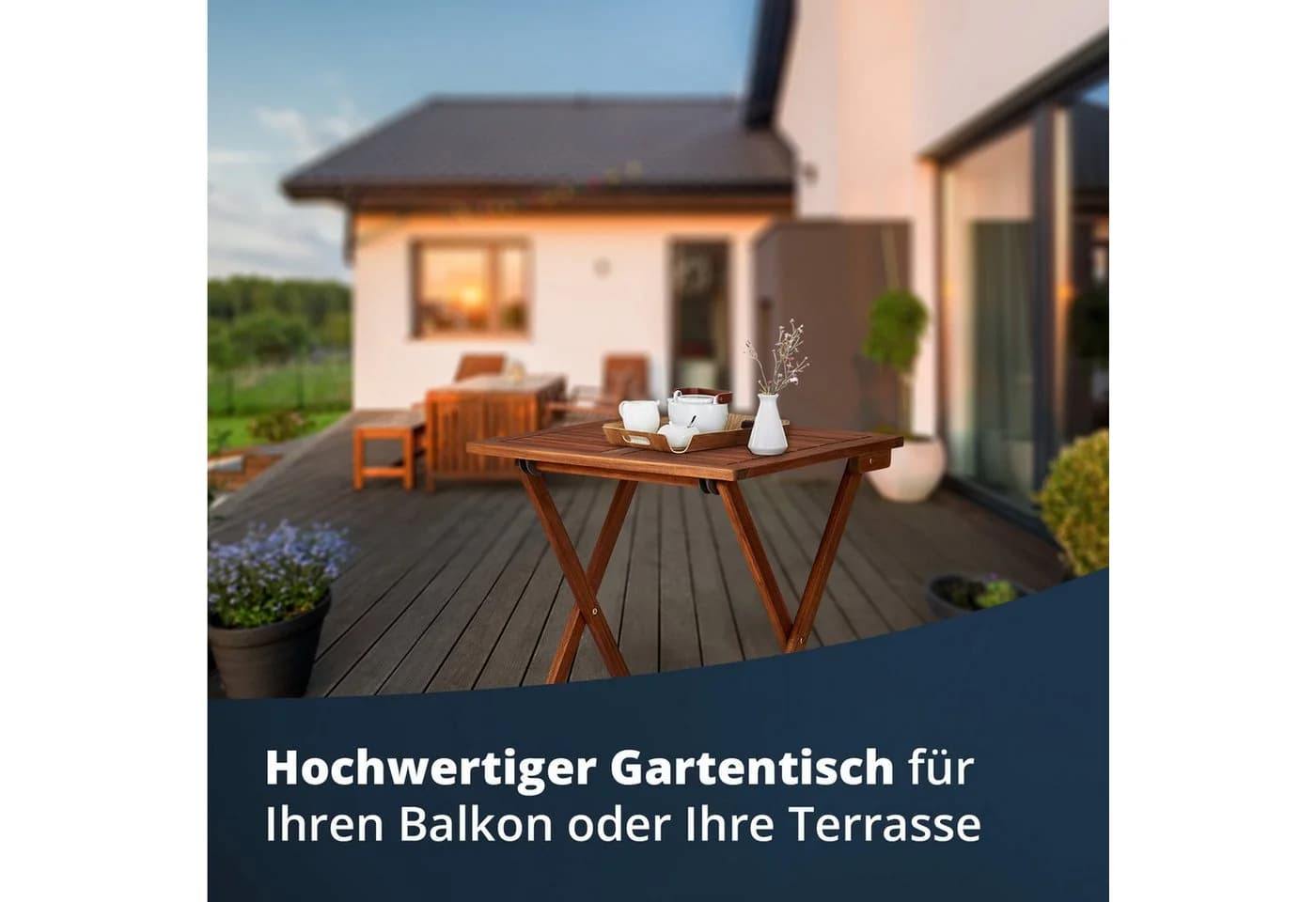 KHG Klapptisch Gartentisch Akazienholz Braun - Bild 3