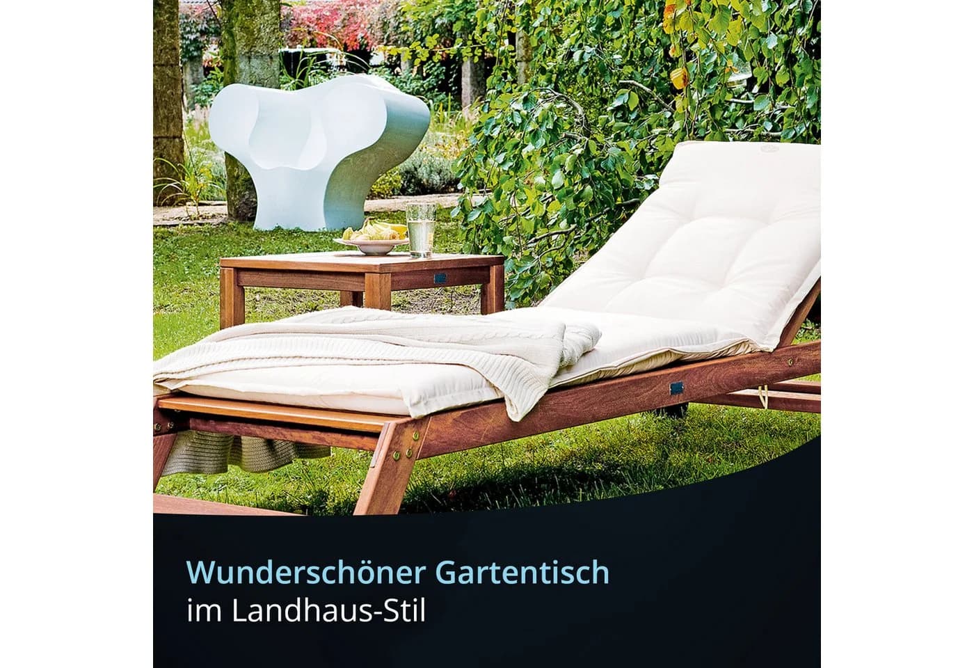 KHG Beistelltisch Balkontisch Eukalyptus Braun - Bild 3