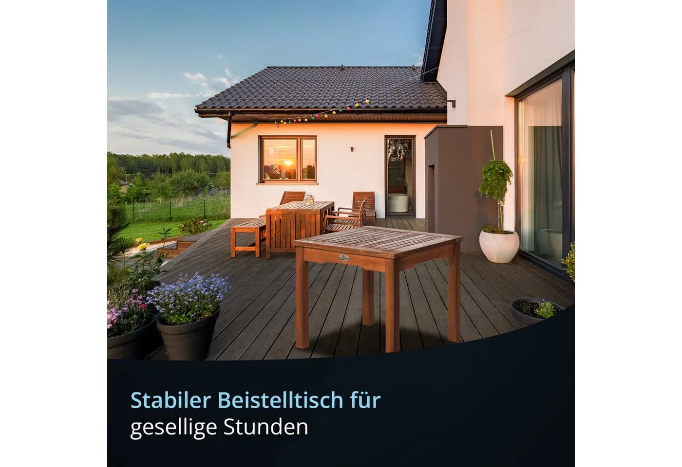 KHG Beistelltisch Balkontisch Eukalyptus Braun - Bild 5