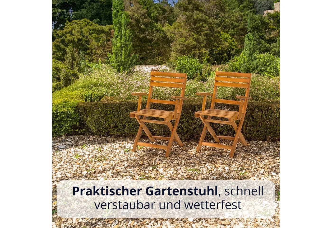 KHG Gartenstuhl Eukalyptus Braun Klappbar Outdoor - Bild 5