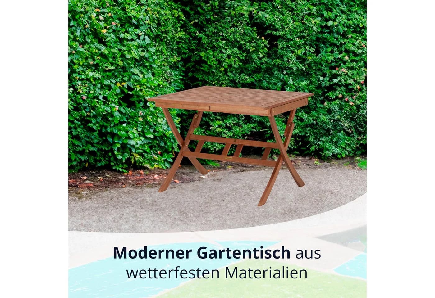 KHG Gartentisch Balkontisch Eukalyptus ausziehbar Braun - Bild 3