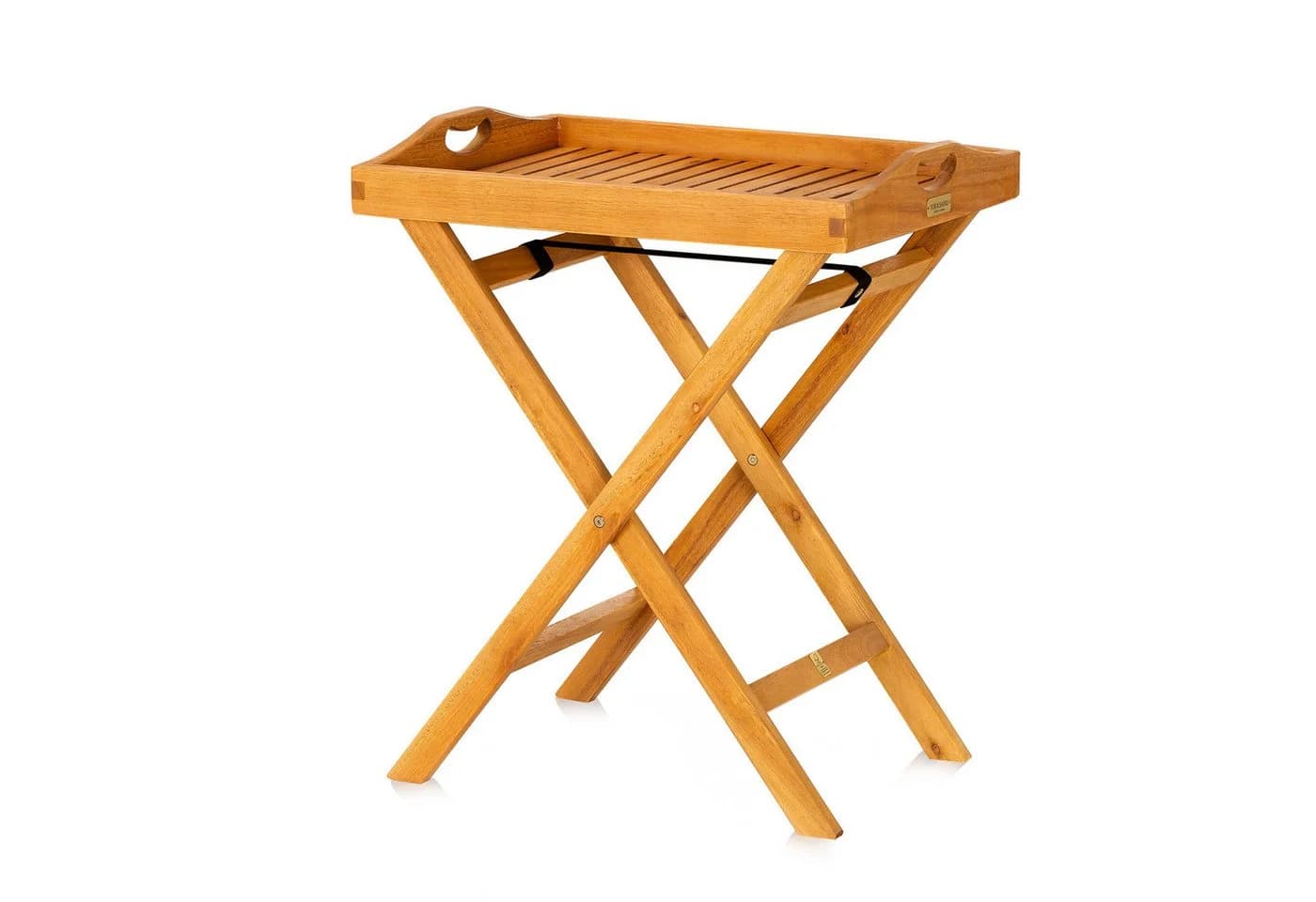 KHG Tabletttisch Serviertablett Braun Klappbar Eukalyptus - Bild 2