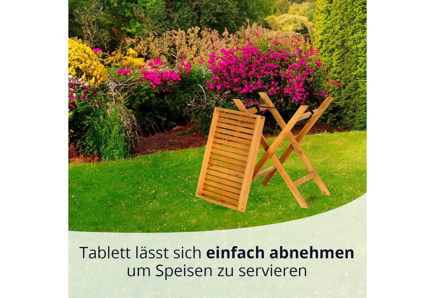 KHG Tabletttisch Serviertablett Braun Klappbar Eukalyptus - Bild 3