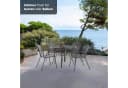 KHG Gartentisch Rund Anthrazit Gittergeflecht Metall Bild 1
