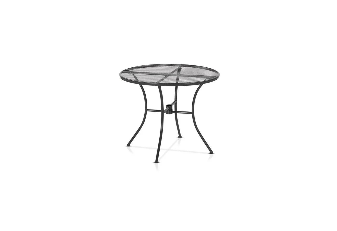 KHG Gartentisch Rund Anthrazit Gittergeflecht Metall - Bild 2