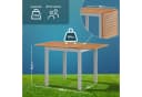 KHG Ausziehbare Gartentisch Eukalyptus Aluminium Grau Bild 1