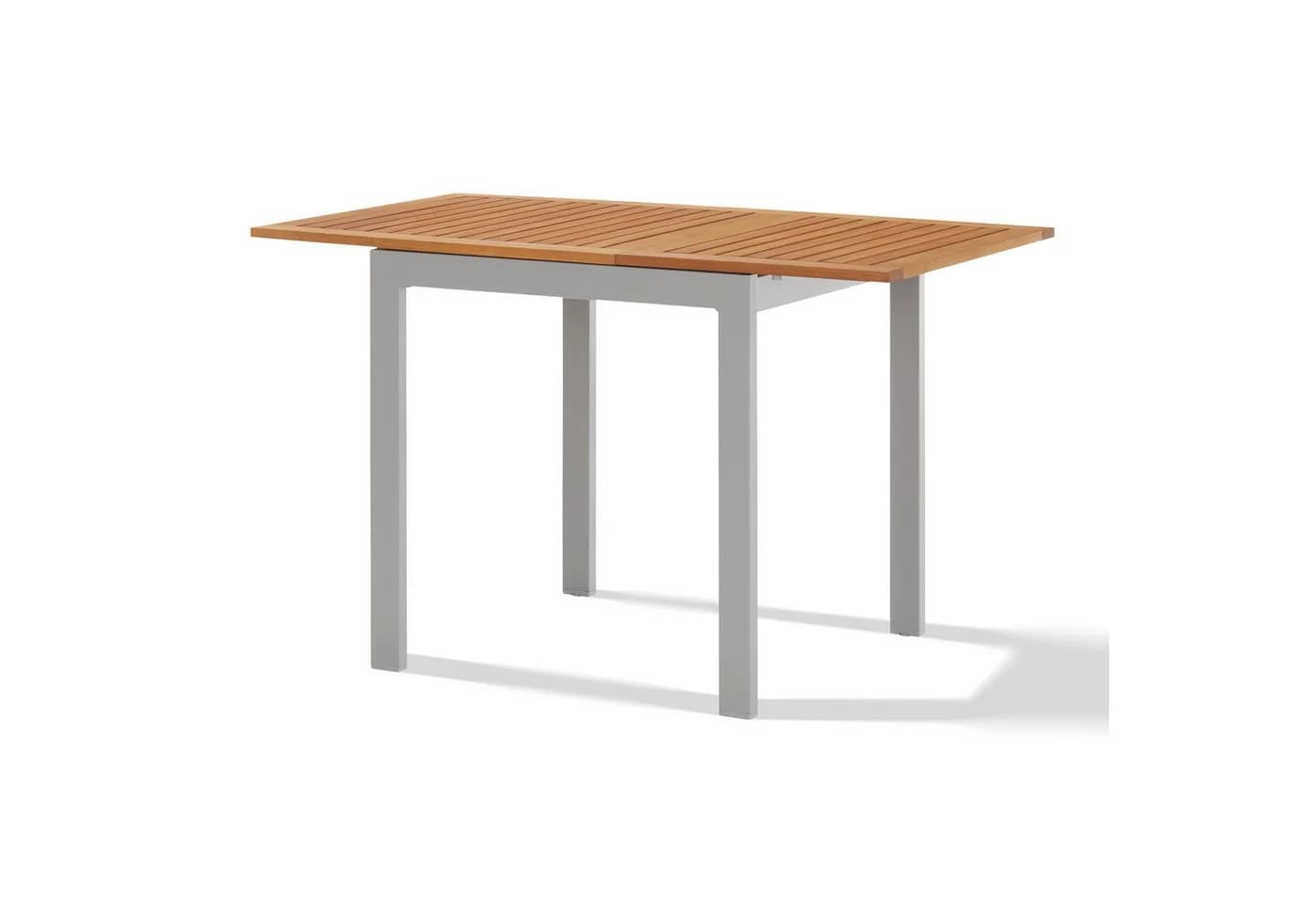 KHG Ausziehbare Gartentisch Eukalyptus Aluminium Grau - Bild 2