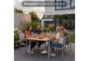 KHG Ausziehbare Gartentisch Eukalyptus Aluminium Grau Bild 5
