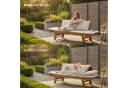 KHG Gartenliege Akazie geölt Daybed Sonnenliege Lounge-Set klappbar Bild 5