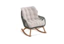 KHG Schaukel-Sessel Grün Aluminium mit Sitzkissen Beige Bild 2