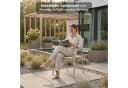 KHG Gartenstuhl Beige-Grau Stapelstuhl Stahl Textil Bild 1